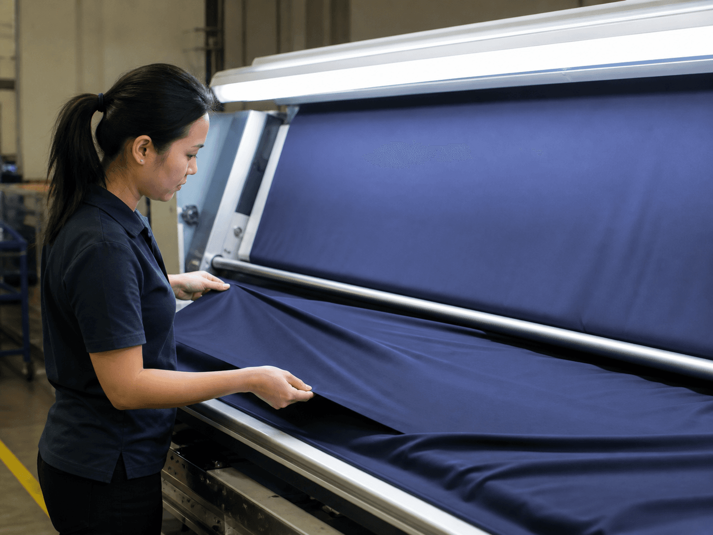 AI-generated demonstration of fabric inspection